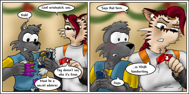 isegrim opens a christmas gift