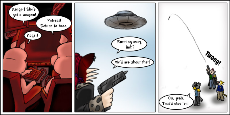 escher's gun is out of range