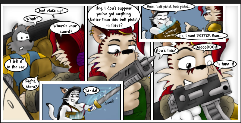 mara gets weapons from her bag