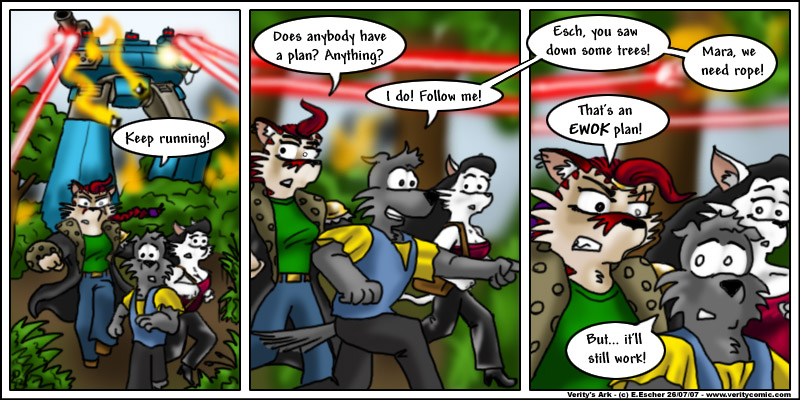 heroes run away from strider