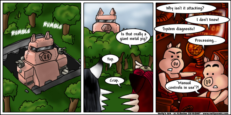 giant metal pig is out of control