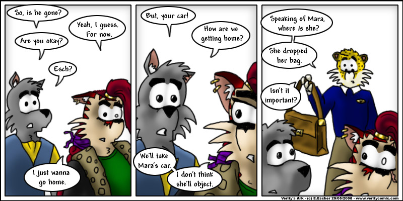 Escher is miserable, and sabe has found the magic bag