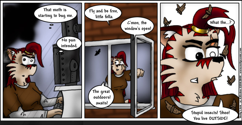 Escher gets covered in moths