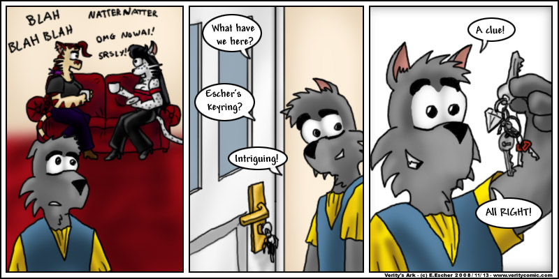 Isegrim finds Eschers diamond key fob