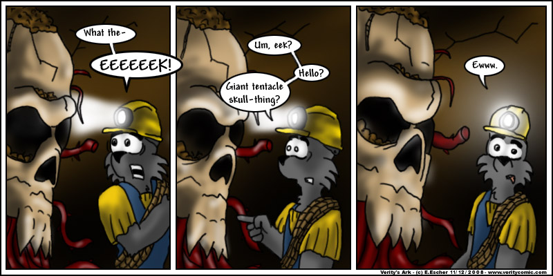 Isegrim finds a dead monster in the diamond mine