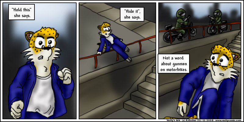 Sabe runs away from gunmen on bikes