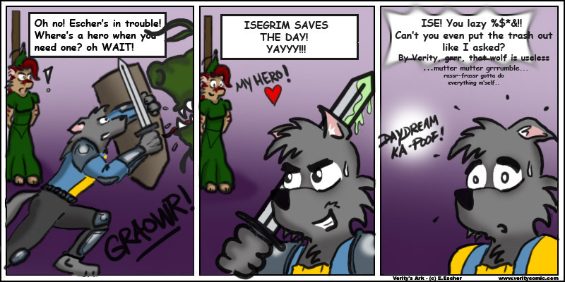 Isegrim daydreams about saving the day