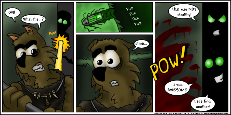 Miki tries out the bolt pistol