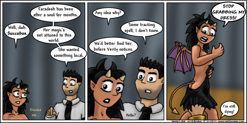 Miki and Rommel chat. Miki's dress is pulled down.