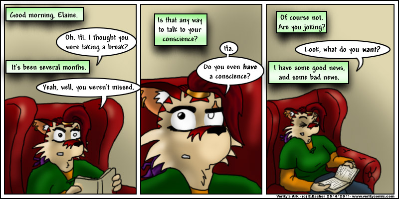 Escher talks to the voice in her head