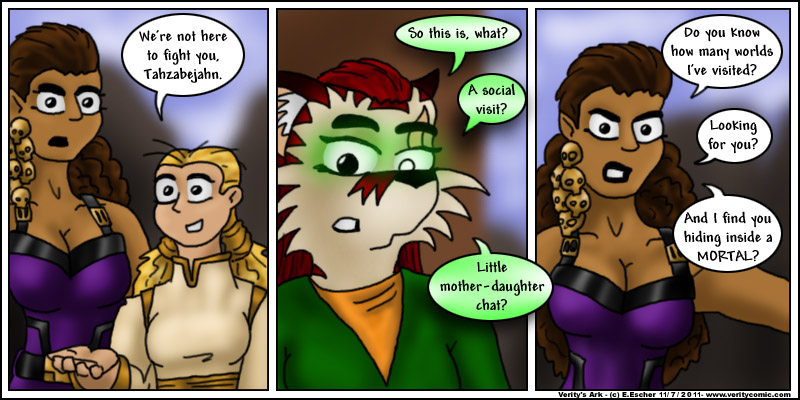 mother-daughter chat between demons