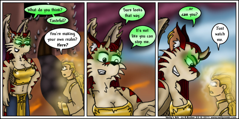 The demoness creates a fortress