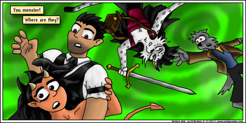 The heroes spin through infinity