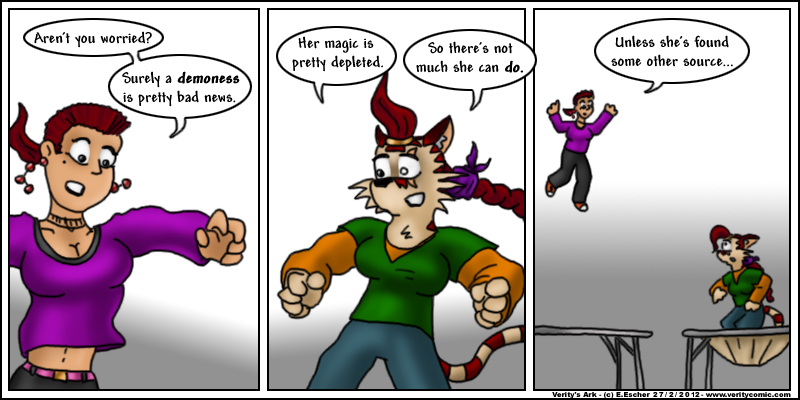 Escher and Ruby bounce on trampolines